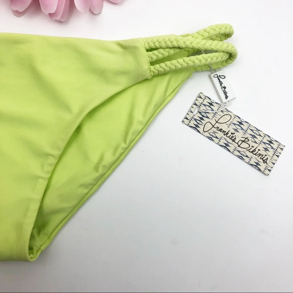 Frankie’s Bikinis Kaia Swim Bottoms: Lime Neon Green Yellow